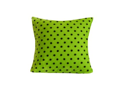 Zelený mikroplyšový povlak na polštářek COLAM 45x45 cm s puntíky