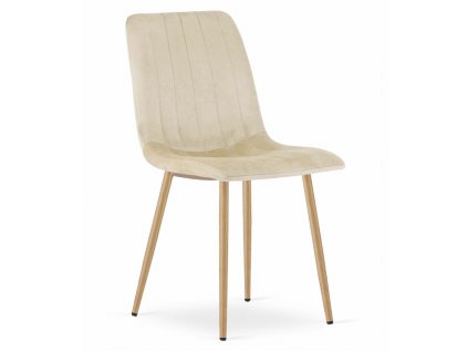 Krémová sametová židle LAVA – elegantní posezení pro váš domov