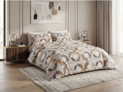 Pościel z mikrofibry CIRELLO brązowo-szara