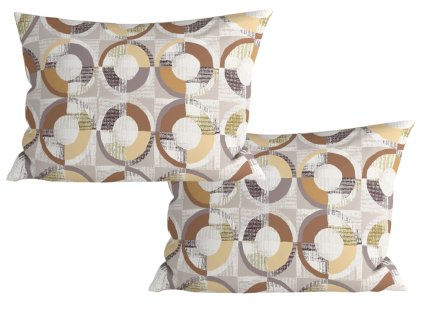 Sada 2 povlaků CIRELLO 50x70 cm hnědo-šedá – moderní geometrický vzor