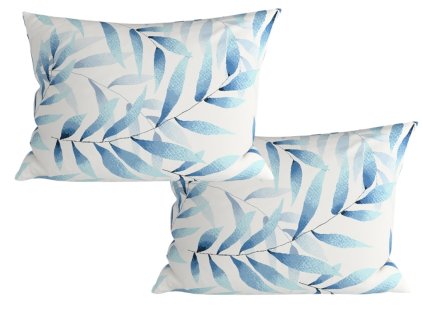 Sada 2 modro-bílých povlaků KOVENDI 50x70 cm z mikrovlákna