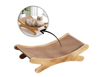 Stylové kočičí škrabadlo LUNICAT 49x30 cm v béžové barvě