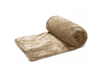 Béžová mikroplyšová deka CALMI 150×200 cm – hřejivá a měkká