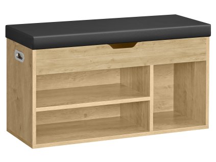 Botník TAYLOR ARTISAN 80x30x44 cm s lavicí a černým sedákem