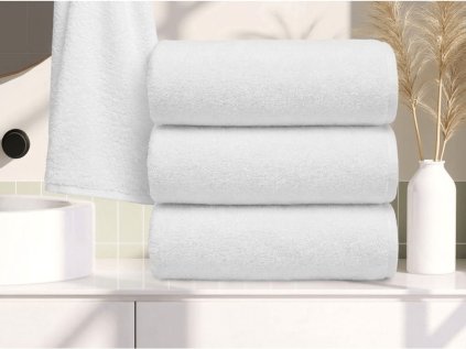 Velká bílá osuška SILUNO 70x140 cm ze 100% bavlny