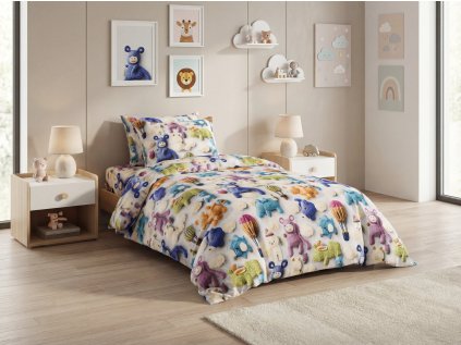 Dětské povlečení z mikrovlákna WOOLIMALS s pletenými zvířátky