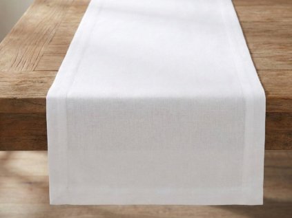 Stylový bavlněný běhoun WHITANO bílý ze 100% bavlny