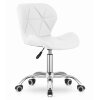 Bílé kancelářské křeslo AVOLA z eko kůže s chromovaným podstavcem a kolečky