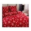 Luxusní sada povlečení SNOWFALL 2x červené mikroplyš + prostěradlo 180x200 bílé