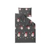 Mikrovláknové povlečení BÍLÝ SNĚHULÁK černé – zimní motiv