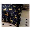 Povlečení mikroplyš GOLDEN DEER tmavě modré + prostěradlo 200x220 cm (Rozmiar pościeli 2 szt 70 x 80 cm | 200 x 220 cm)