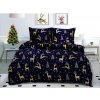 Povlečení mikroplyš GOLDEN DEER tmavě modré + prostěradlo 200x220 cm (Rozmiar pościeli 2 szt 70 x 80 cm | 200 x 220 cm)