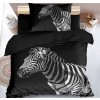 Komfortní 3D povlečení z mikrovlákna ZEBRA černé s elegantním motivem