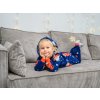 Pohodlný dětský overal CHRISTMAS ONESIE modrý - vánoční vzory