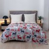 Luxusní vánoční deka MERRY CHRISTMAS DEER šedá s jemným designem sobů