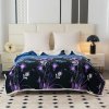 Elegantní mikroplyšová beránková deka VIOLET BUTTERFLY tmavě modrá pro zimní večery