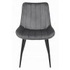 Stylová šedá sametová židle SOSA s černými kovovými nohami