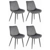 Elegantní šedá židle SOSA s černými kovovými nohami
