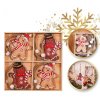 Stylové vánoční ozdoby GINGERBREAD, sada 12 dřevěných perníčků