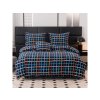 Hřejivé povlečení mikroplyš GRID tmavě modré pro stylovou ložnici