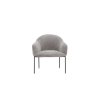 Moderní křeslo CATANIA v šedé barvě, tkanina Bucle a pevné kovové nohy, skvělý doplněk interiéru.