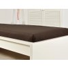 Tmavě hnědé jersey prostěradlo ALVORA 90 x 200 cm pro pohodlný spánek
