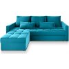 Niebieska rozkładana sofa narożna ZENOVA 220x140 cm, dwustronna