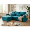 Niebieska rozkładana sofa narożna ZENOVA 220x140 cm, dwustronna
