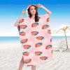 Růžové pončo STRAWBERRIES 80x145 cm – ideální na pláž i k bazénu