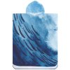 Plážové pončo WHALES modré 80x145 cm s motivem velryb pro malé i velké