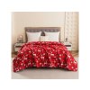 Červený přehoz na postel VELVET CHRISTMAS – sváteční dekorace