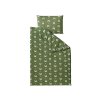 Pohodlné flanelové povlečení WHITE BOW zelené s dekorem mašlí