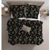 Černé povlečení z Renforcé bavlny FLORWELLA s květinovým vzorem