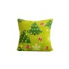 Mikroplyšový povlak CHRISTMAS TREE 45x45 zelený s vánočními stromky