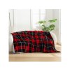 Hřejivá mikroplyšová deka ALBURY červená s kostkovaným vzorem