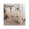 Luxusní krémová deka PAPAVA – mikroplyšový materiál s motivem květin