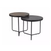 Sada odkládacích stolků PENELOPE Ø 50 cm hnědá/černá do moderního interiéru