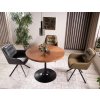 Kulatý stůl AMADEO dekor ořech s černou podstavou
