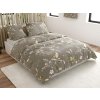 Povlečení z mikrovlákna MOLIRI šedohnědé s květinovým vzorem