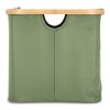 Kompaktní koš na prádlo NOLVIO 40 L zelený s víkem