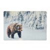 Stylová vánoční rohožka WILD IN WHITE s medvědem v lese