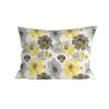 Sada 2 ks povlaků na polštář FEONELLE 50x70 žluto-šedé květiny