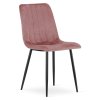 Elegantní růžová sametová židle LAVA s černými nohami do jídelny