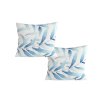 Sada 2 povlaků KOVENDI z mikrovlákna – svěží modro-bílý listový motiv