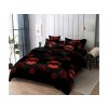 Černé povlečení z mikrovlákna RED KISS pro odvážnou ložnici