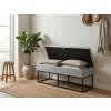 Designová lavice s úložným prostorem TAURO 112x48 cm, šedý do obýváku