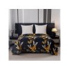 Luxusní přehoz na postel GOLD BUTTERFLY černý se zlatými motýly
