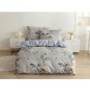 KWIANO mikroflanelové povlečení šedé s romantickým květinovým vzorem
