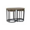 Moderní set stolků TWIXE 75x40 cm černý s dekorem dub artisan