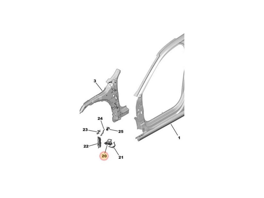 Peugeot 308 P5 Táguló betét jobb 9830579080